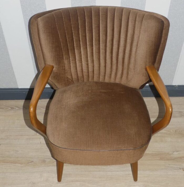 cocktail chair with brown armrests 1950s 8988