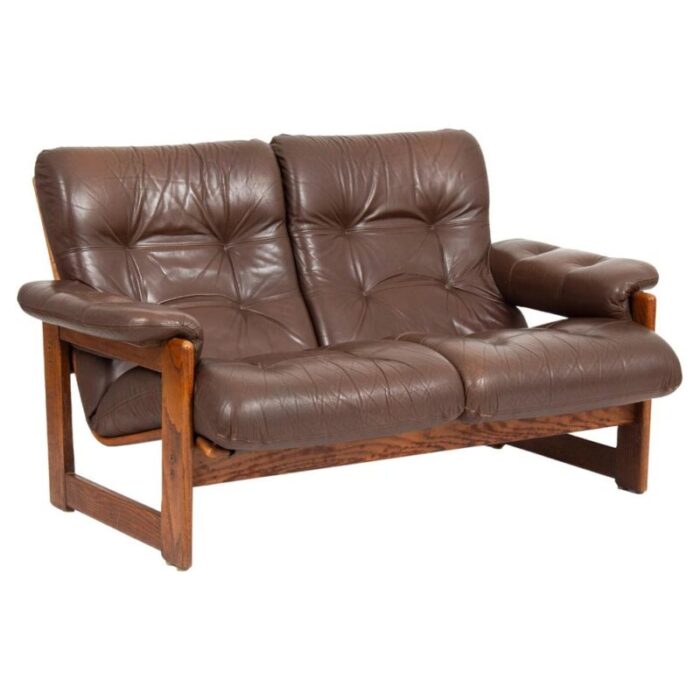 coja leather loveaseat sofa 1960s 2075