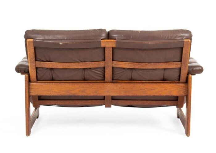 coja leather loveaseat sofa 1960s 3946