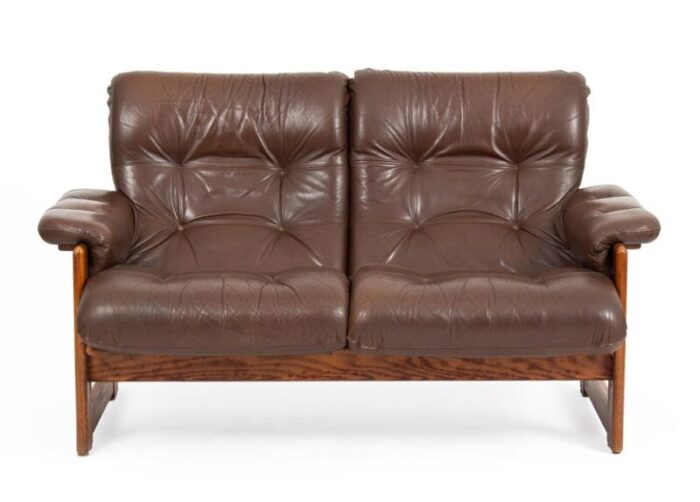 coja leather loveaseat sofa 1960s 6071