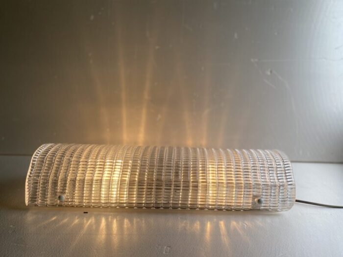 contemporary clear diamanted rectangular murano glass wall sconce 7504