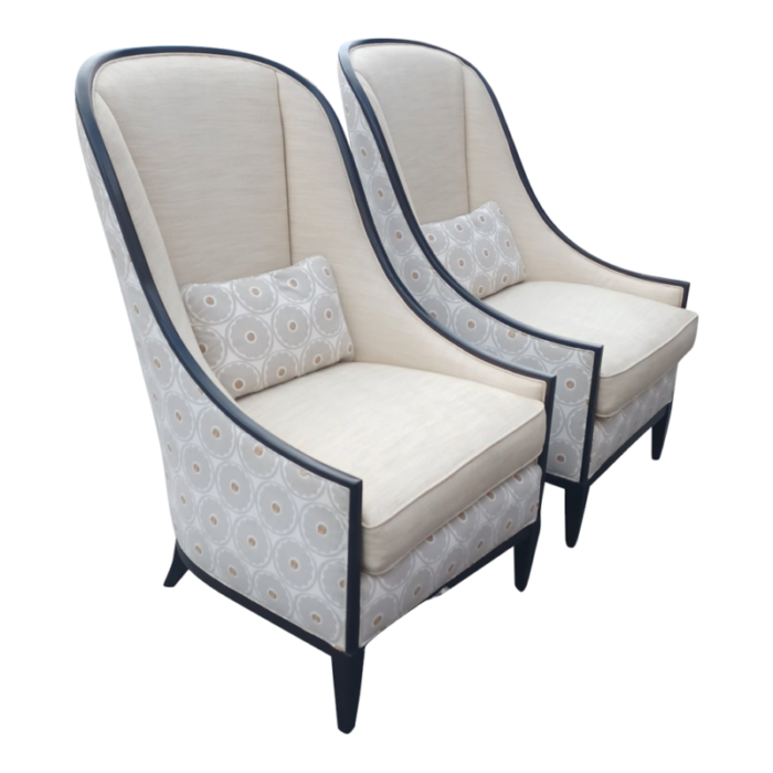 contemporary pair of haddan kravet chairs 2141