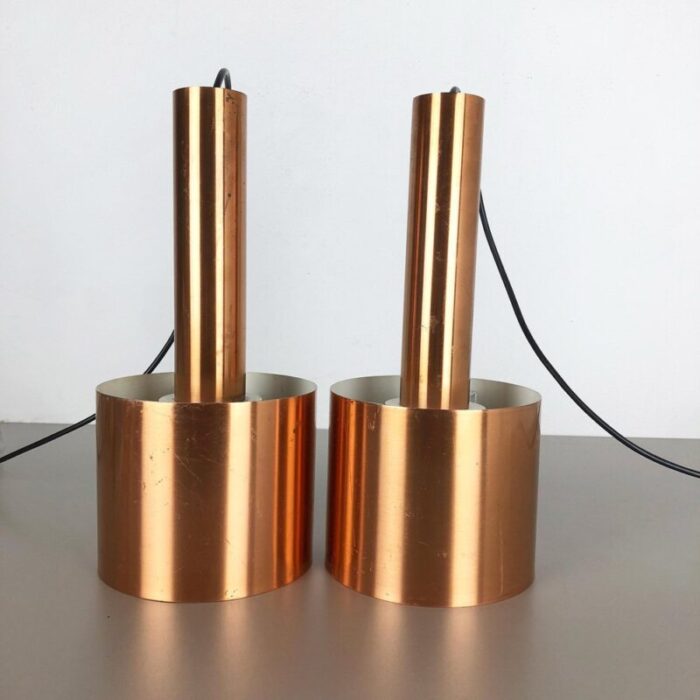 copper club hanging light by jo hammerborg for fog morup denmark 1963 set of 2 10