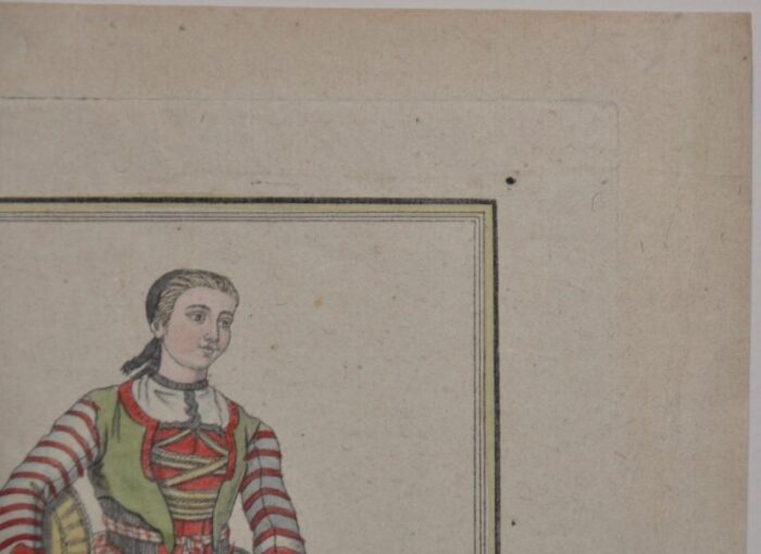 costumes de differents pays paysanne de zurich hand colored engraving 9114