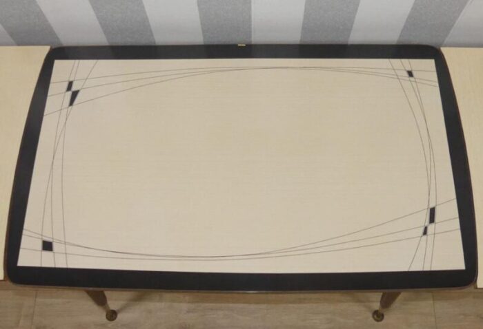 crank table mufuti in cream and black 1960s 2332