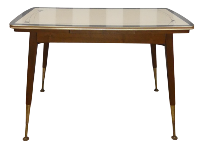 crank table mufuti in cream and black 1960s 7855