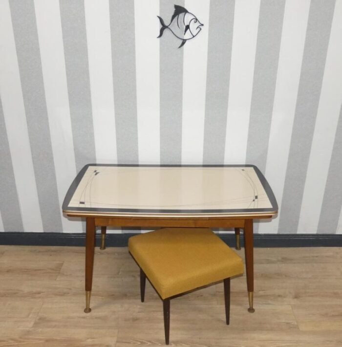 crank table mufuti in cream and black 1960s 8814