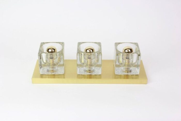 crystal glass brass wall sconces by peill putzler germany set of 2 2