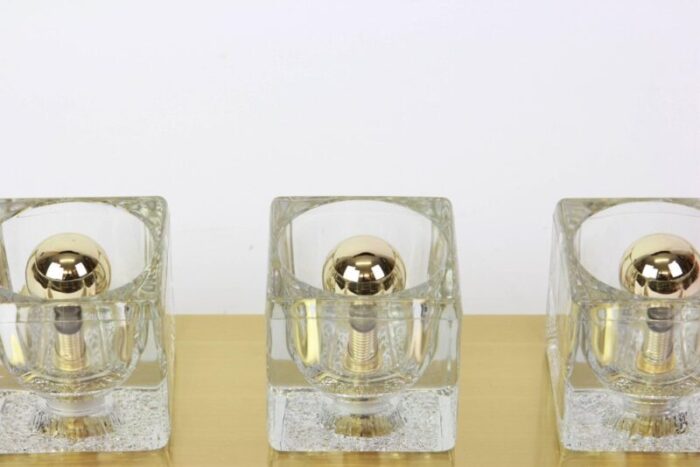 crystal glass brass wall sconces by peill putzler germany set of 2 3