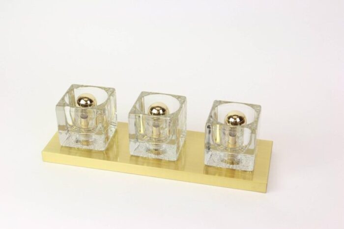 crystal glass brass wall sconces by peill putzler germany set of 2 4