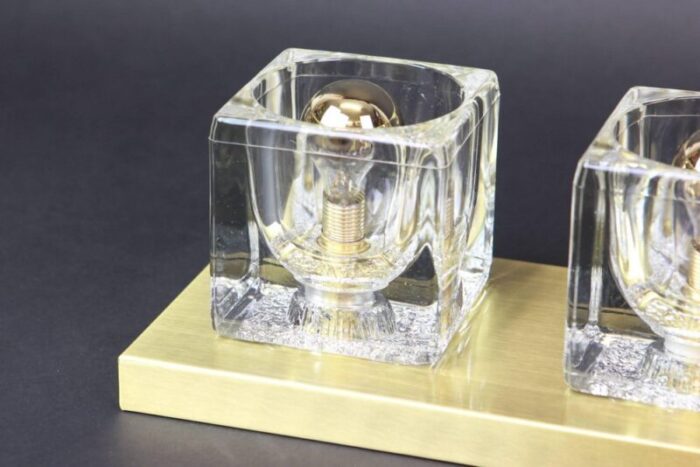 crystal glass brass wall sconces by peill putzler germany set of 2 5