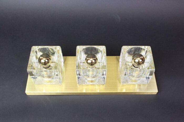 crystal glass brass wall sconces by peill putzler germany set of 2 6