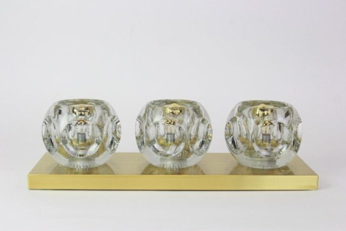 crystal glass wall sconces by gaetano sciolari for peill putzler set of 2 5