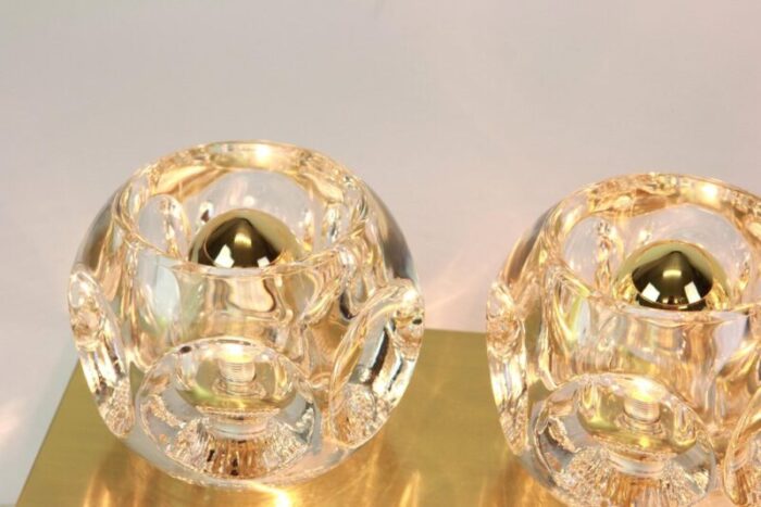 crystal glass wall sconces by gaetano sciolari for peill putzler set of 2 7