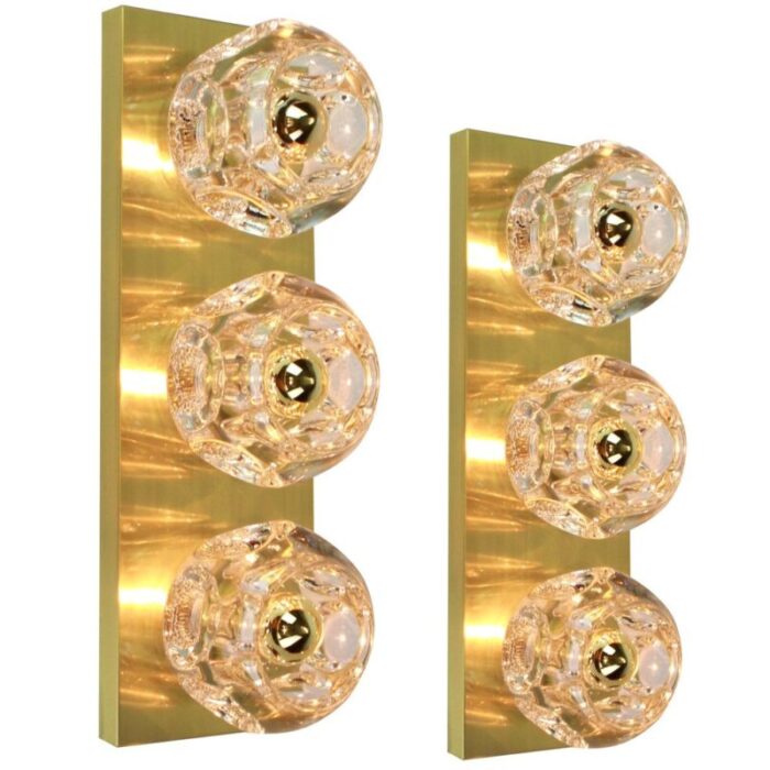 crystal glass wall sconces by sciolari for peill putzler set of 2 1