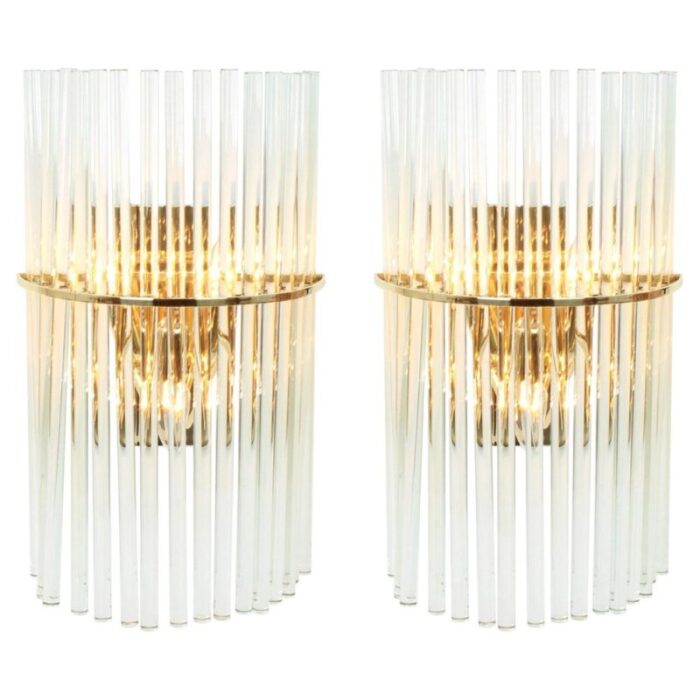 crystal rods sconces from christoph palme germany 1970s set of 2 1