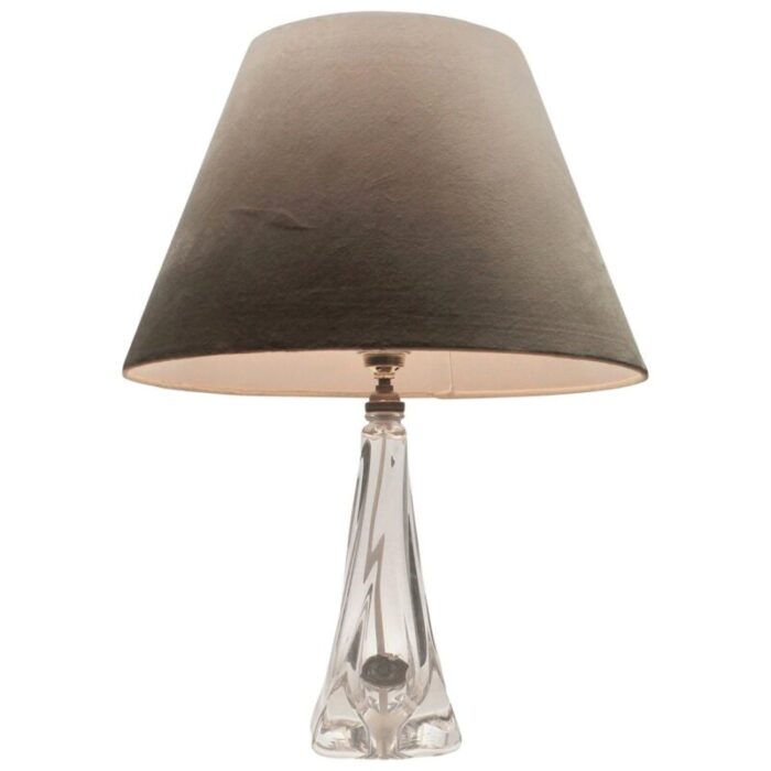 crystal table lamp with label from val saint lambert 1