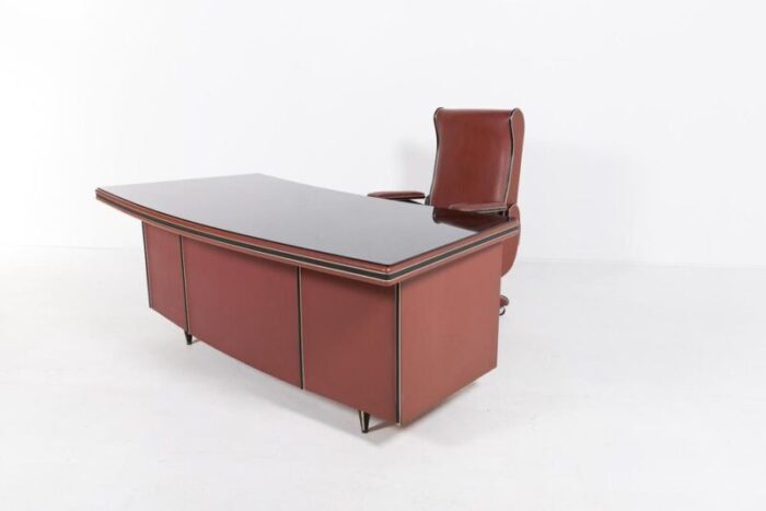 curved desk from anonima castelli italy 1950s 2595