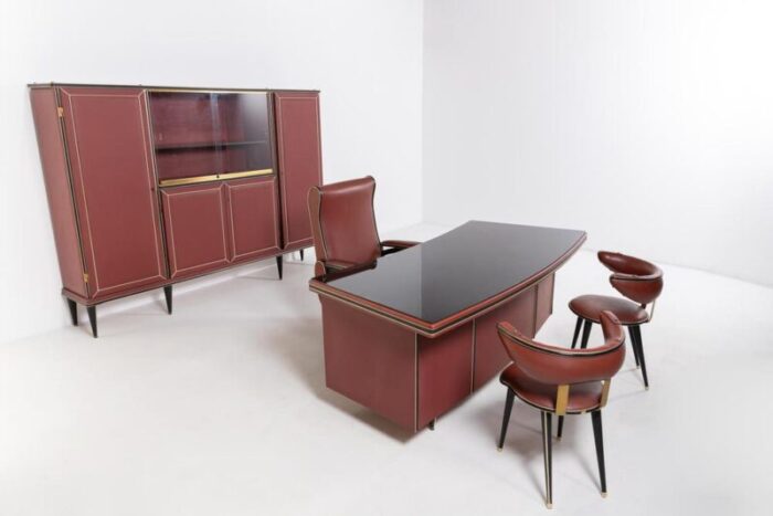 curved desk from anonima castelli italy 1950s 2895