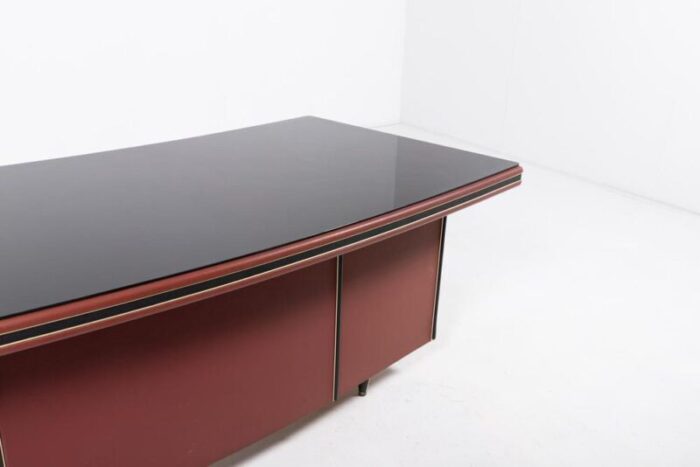 curved desk from anonima castelli italy 1950s 4674