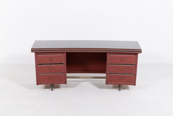 curved desk from anonima castelli italy 1950s 5910