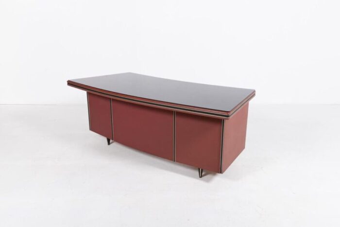 curved desk from anonima castelli italy 1950s 7989