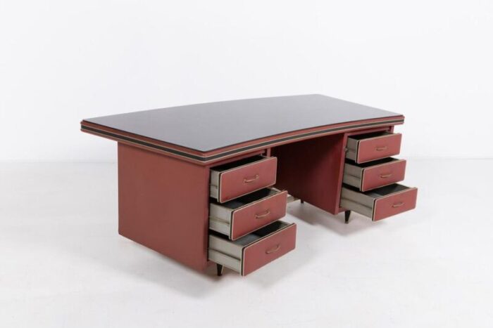 curved desk from anonima castelli italy 1950s 8755