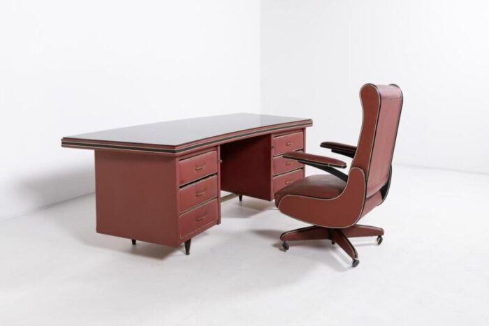 curved desk from anonima castelli italy 1950s 9803