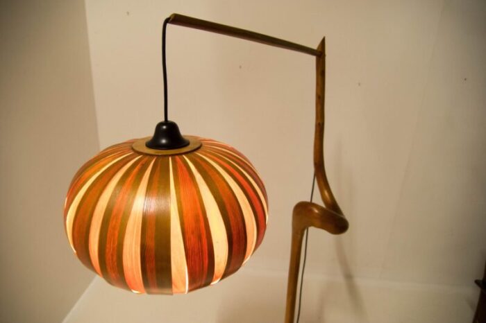 custom made wooden floor lamp 1960s 15