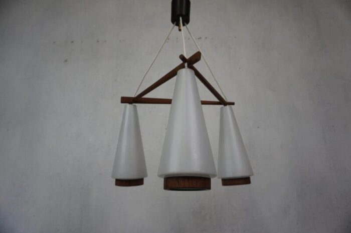 danish teak wood ceiling lamp 1960s 5