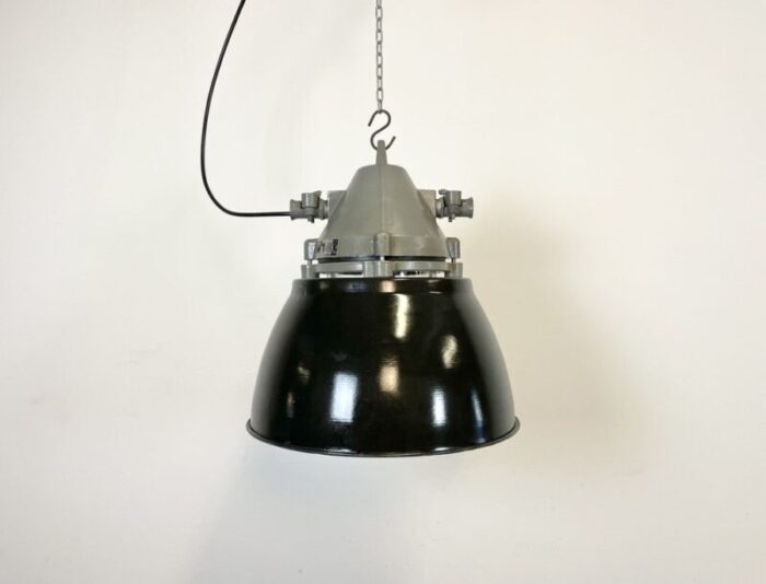 dark grey explosion proof lamp from elektrosvit 1970s 2