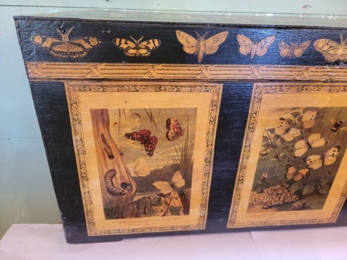 decoupaged antique trunk from southern england 0253