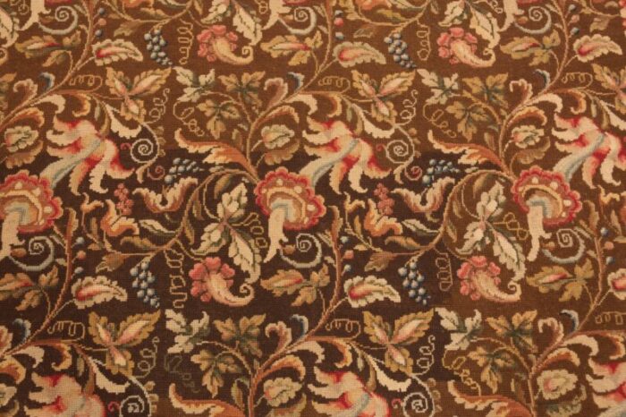 detail floral antique english needlepoint rug 3000 nazmiyal master