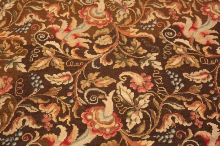 detailed floral antique english needlepoint rug 3000 nazmiyal master