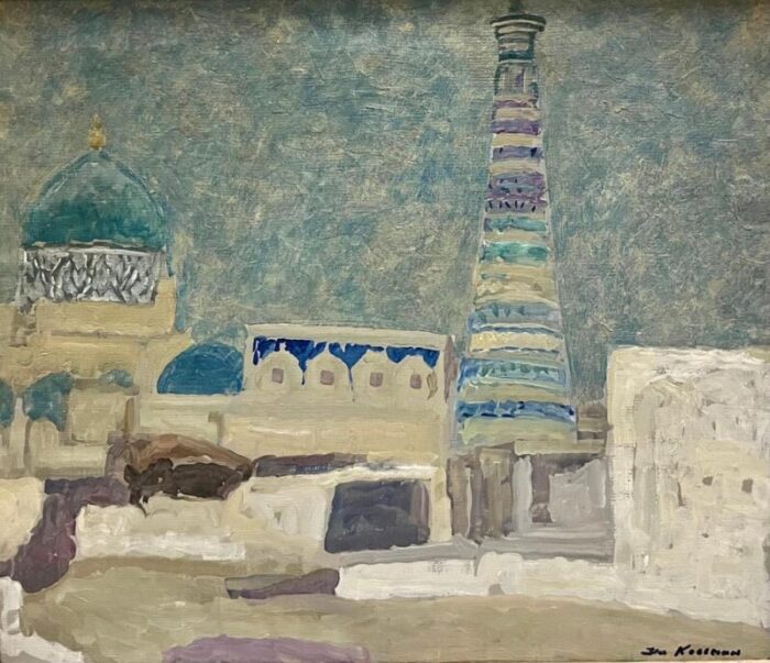 dmitrij kosmin bukhara evening oil painting 1975 framed 4257