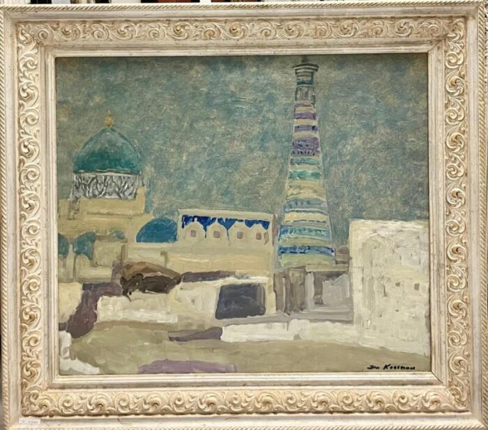 dmitrij kosmin bukhara evening oil painting 1975 framed 7063