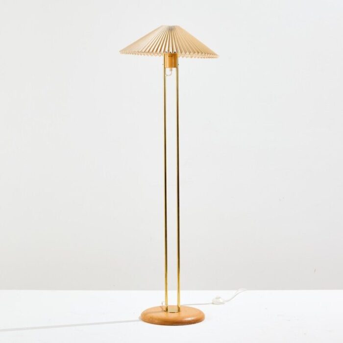 double brass stem floor lamp 1970s 1