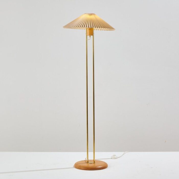 double brass stem floor lamp 1970s 2