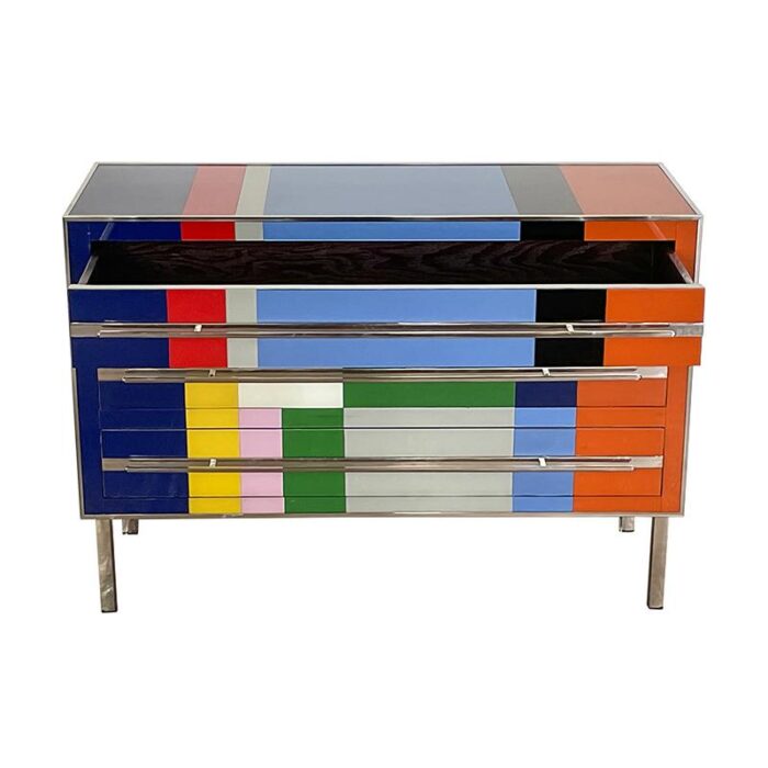 dresser with 3 glass drawers 1980s 6120