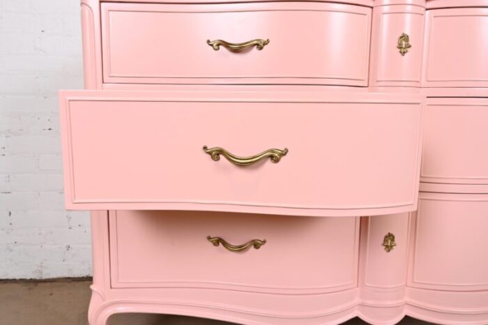 drexel french provincial louis xv pink lacquered dresser newly refinished 5997