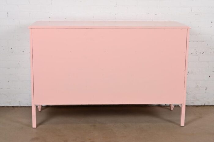 drexel french provincial louis xv pink lacquered dresser newly refinished 6108