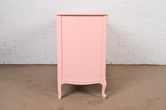 drexel french provincial louis xv pink lacquered dresser newly refinished 7622