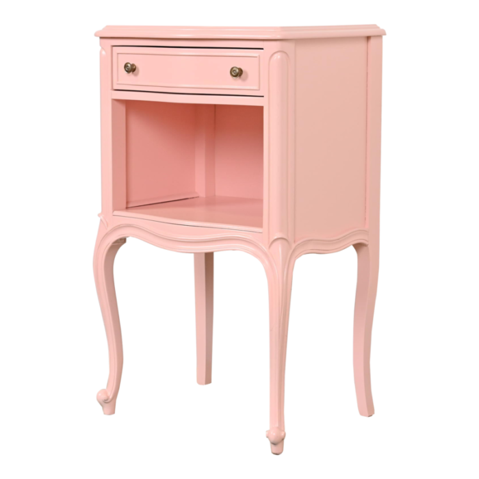 drexel french provincial louis xv pink lacquered nightstand newly refinished 2505