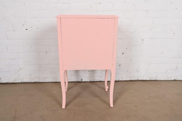 drexel french provincial louis xv pink lacquered nightstand newly refinished 3149