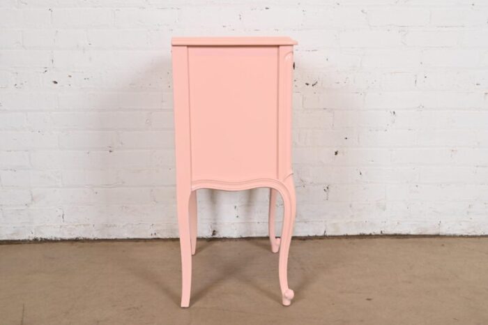 drexel french provincial louis xv pink lacquered nightstand newly refinished 3739