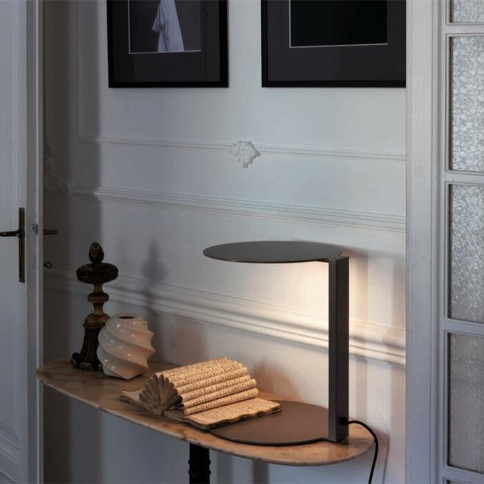 duca table lamp in warm grey metal by nicola gallizia for oluce 3