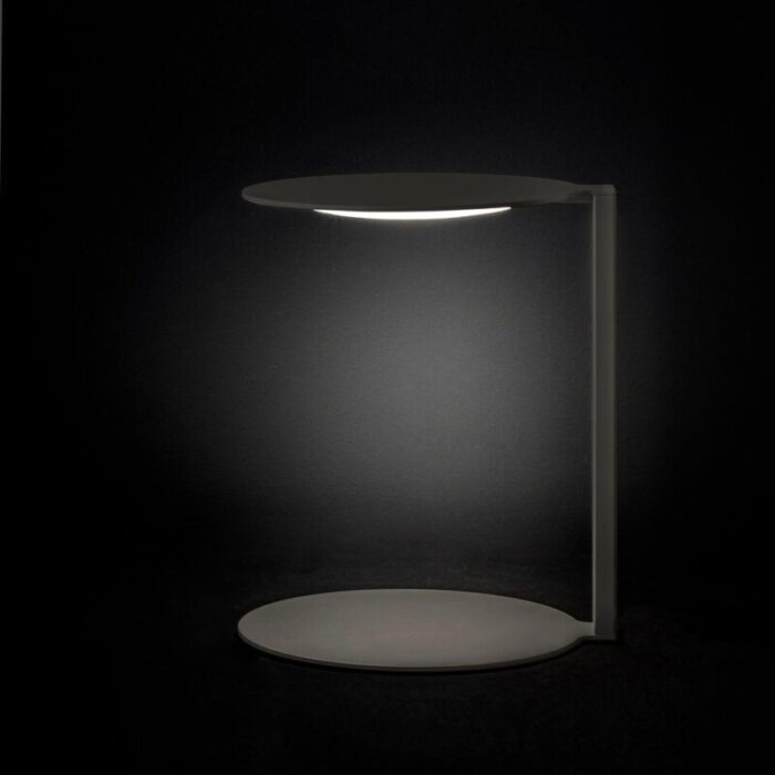 duca table lamp in warm grey metal by nicola gallizia for oluce 4