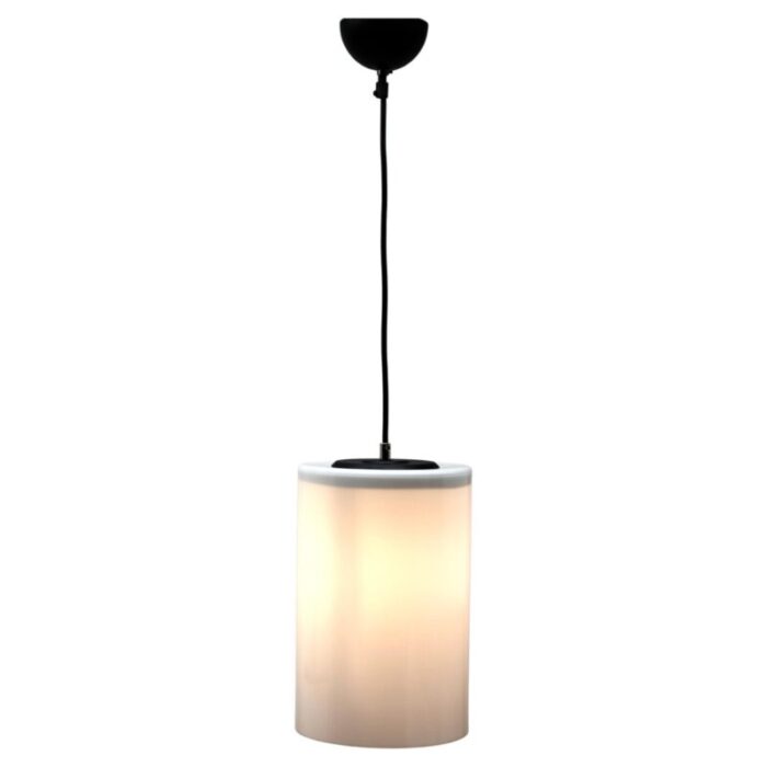 dutch pendant lamp with a cylinder shape opaline shade 1930s 1