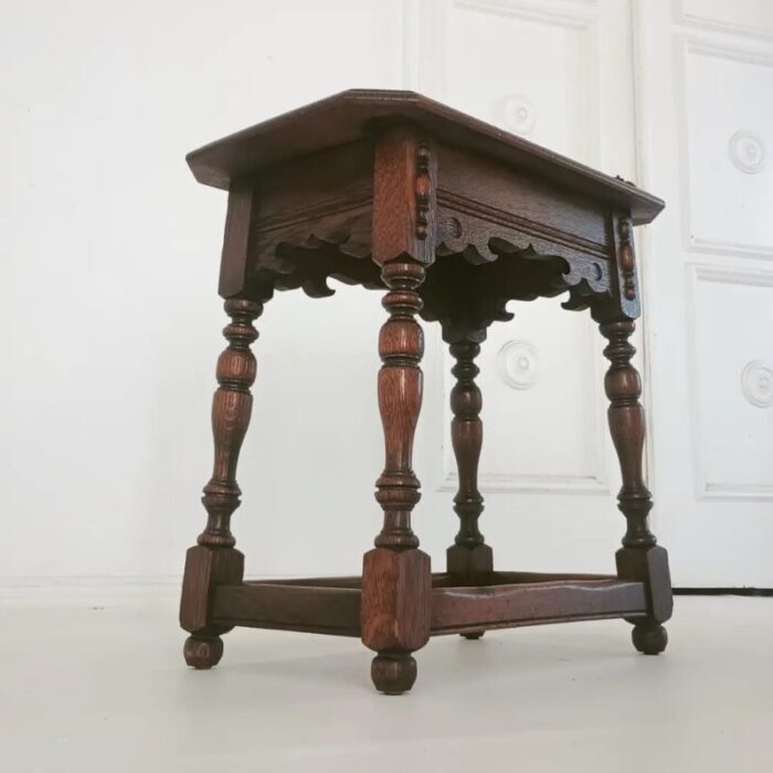 early 1900s early oak joint stool 0480