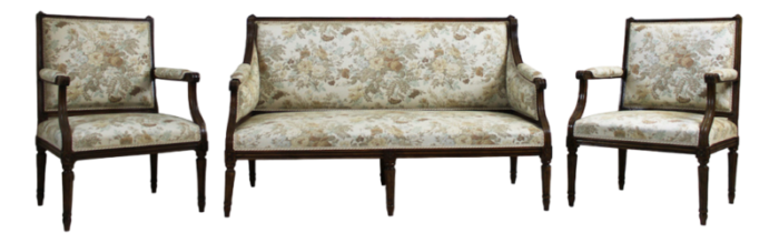 early 19th century sofa and armchair set set of 3 6165